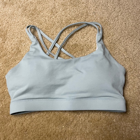 Light Blue Strappy Sports Bra - Picture 1 of 3